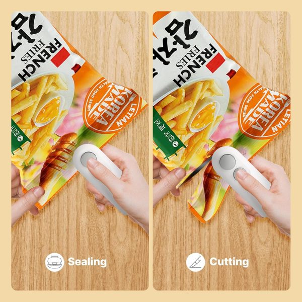 Mini Heat Sealer & Cutter 2-in-1 – USB Rechargeable Snack Bag Sealing Machine