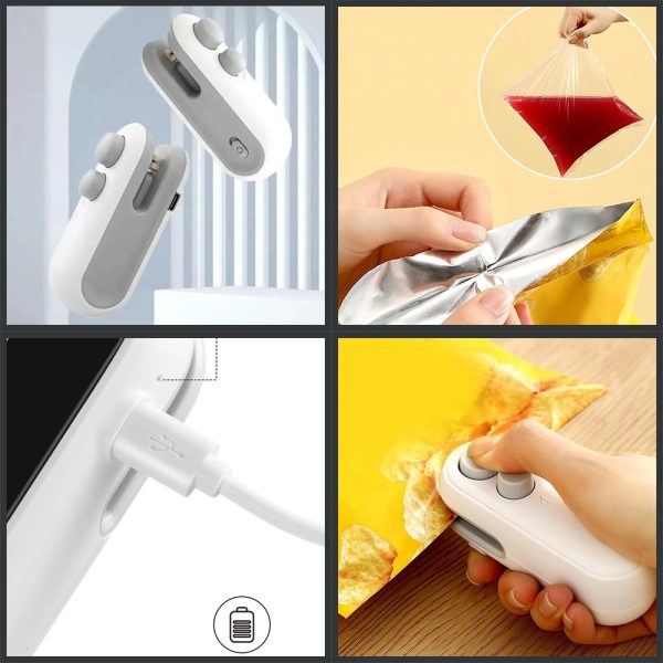 Mini Heat Sealer & Cutter 2-in-1 – USB Rechargeable Snack Bag Sealing Machine