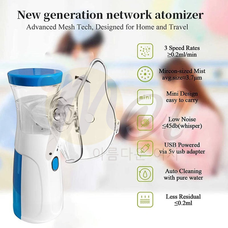 Portable Mesh Nebulizer Machine – Silent Handheld Inhaler for Kids & Adults