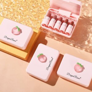 5-pcs-dragon-ranee-peach-mini-lipstick-set-long-lasting-makeup-waterproof-lipstick-random-color