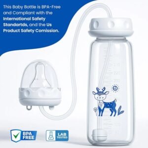 handsfree-baby-feeding-bottle-240ml-with-silicone-tube-nipple-bpa-free-random-color